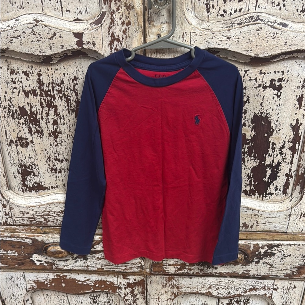 Polo by Ralph Lauren Kids Red and Navy Long Sleeve Shirt Sz 6
